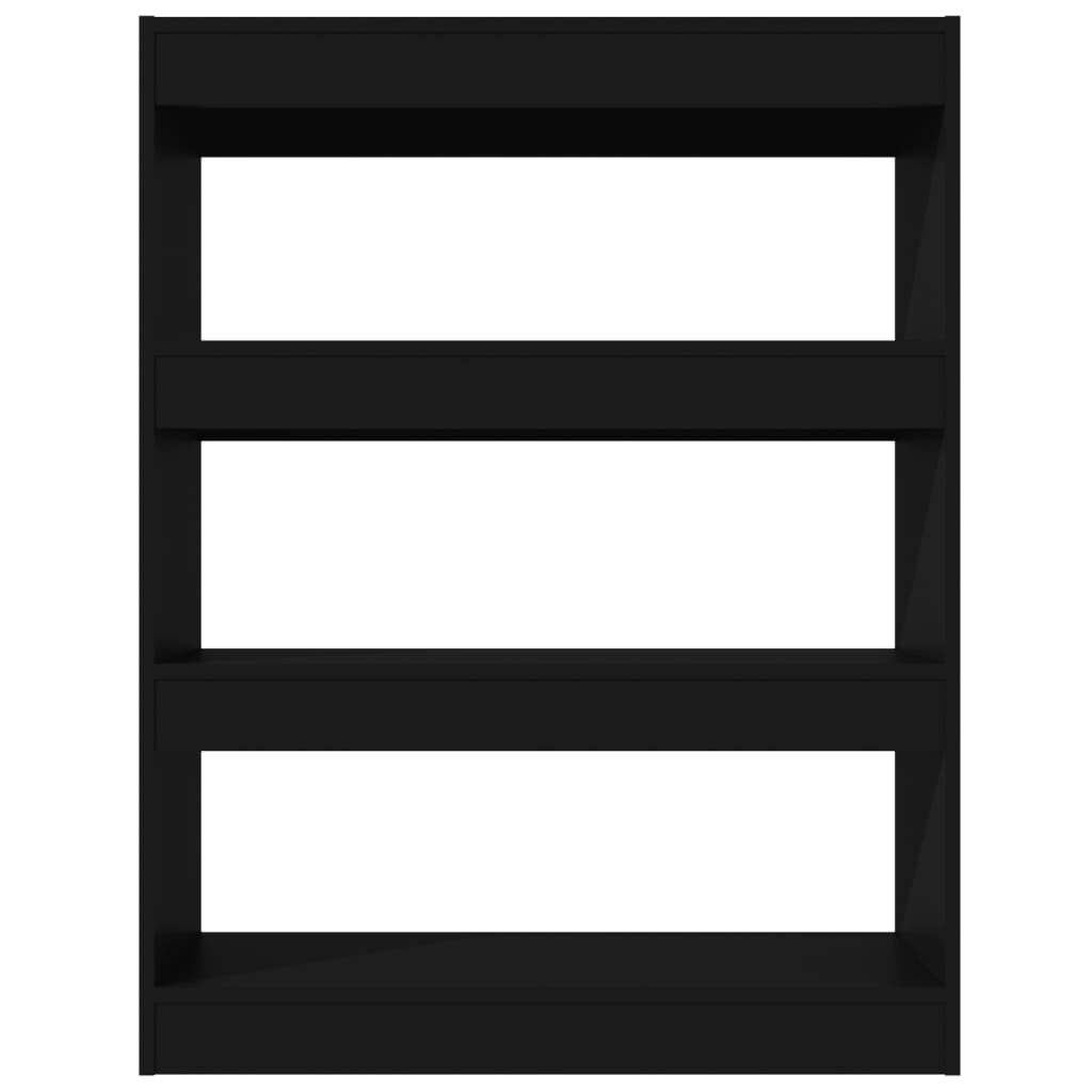 Book Cabinet/Room Divider Black 80x30x103 cm Engineered wood