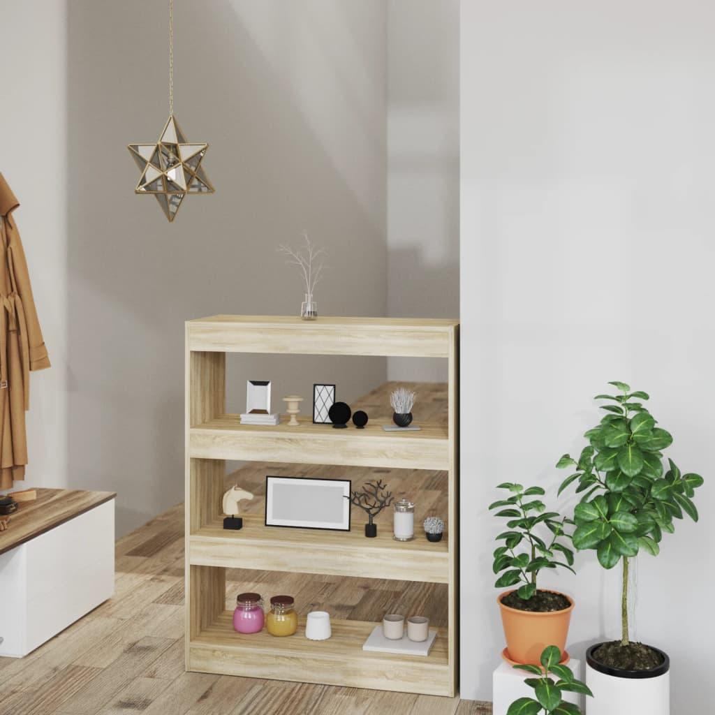 Book Cabinet/Room Divider Sonoma Oak 80x30x103 cm Engineered wood