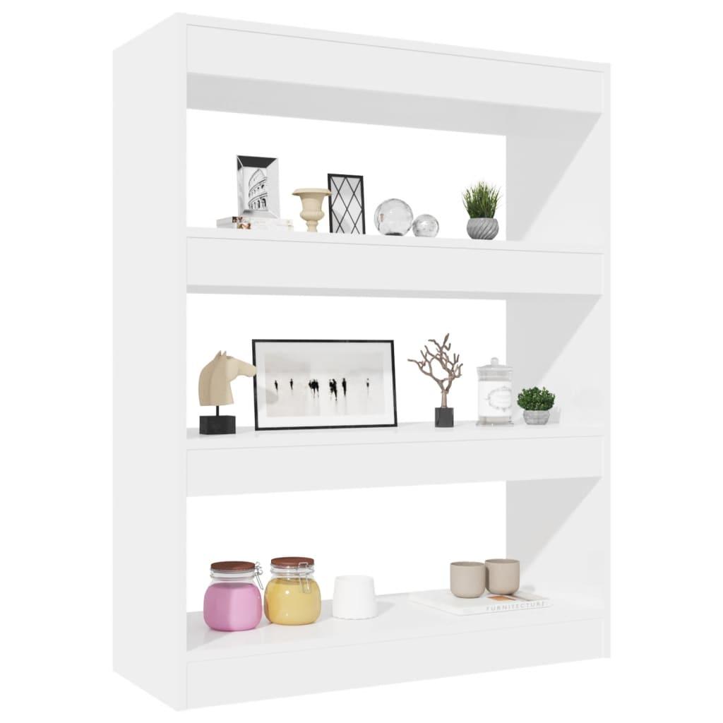 Book Cabinet/Room Divider High Gloss White 80x30x103 cm Engineered wood