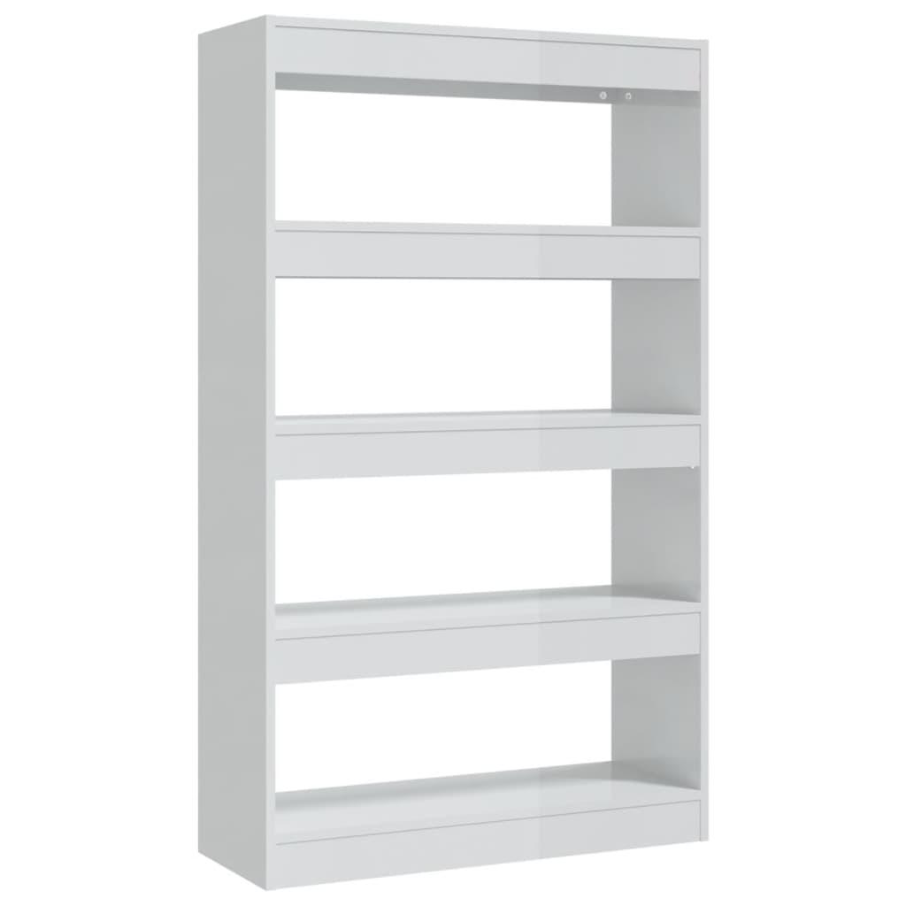 Book Cabinet/Room Divider High Gloss White 80x30x135 cm Engineered Wood