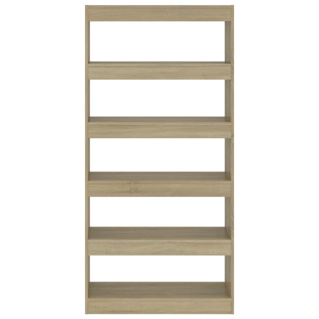Book Cabinet/Room Divider Sonoma Oak 80x30x166 cm Engineered Wood
