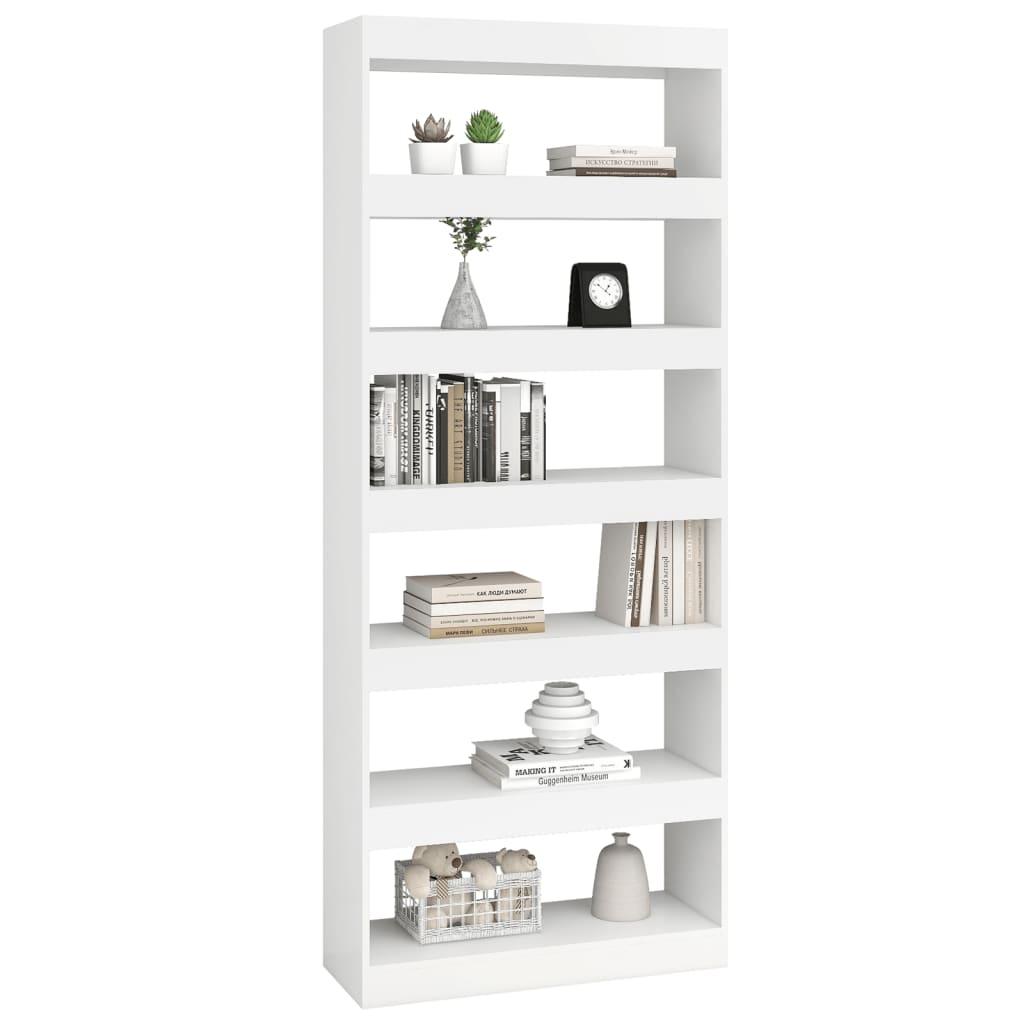 Book Cabinet/Room Divider White 80x30x198 cm Engineered Wood