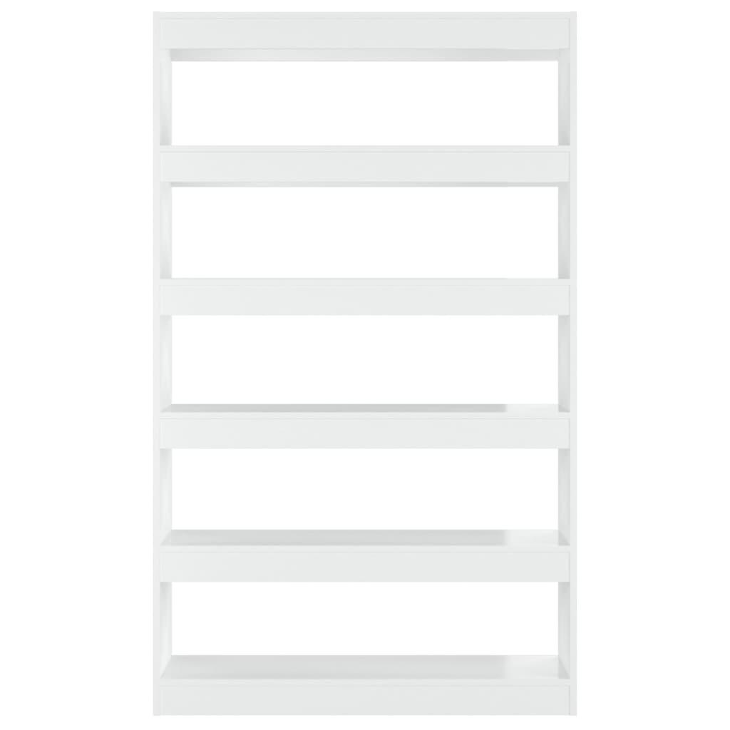 Book Cabinet/Room Divider High Gloss White 100x30x166 cm