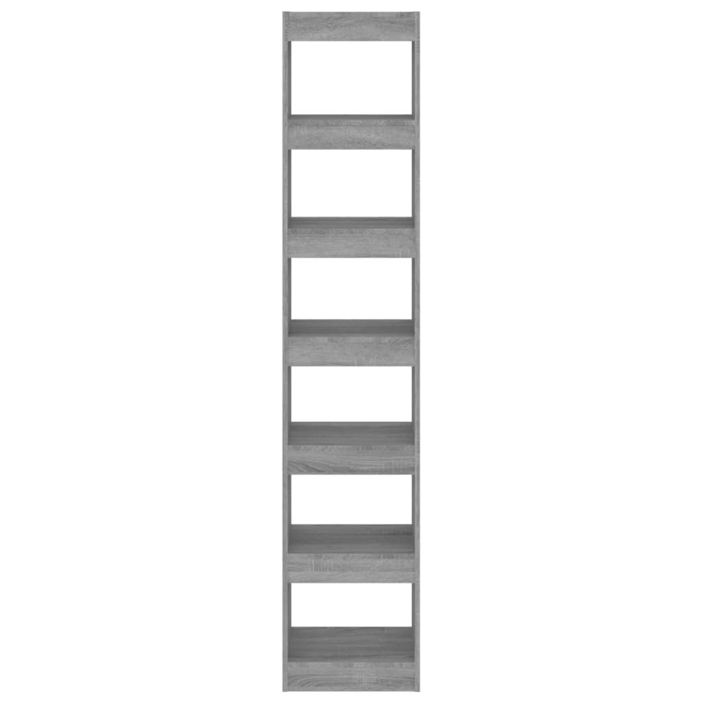 Book Cabinet/Room Divider Grey Sonoma 40x30x198 cm