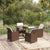 5 Piece Garden Dining Set with Cushions Poly Rattan Brown