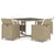 5 Piece Garden Dining Set with Cushions Poly Rattan Beige