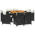 9 Piece Garden Dining Set with Cushions Poly Rattan Black