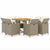 9 Piece Garden Dining Set with Cushions Poly Rattan Beige