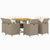 9 Piece Garden Dining Set with Cushions Poly Rattan Beige
