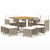 9 Piece Garden Dining Set with Cushions Poly Rattan Beige