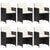 7 Piece Garden Dining Set with Cushions Poly Rattan Black