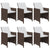 7 Piece Garden Dining Set with Cushions Poly Rattan Brown