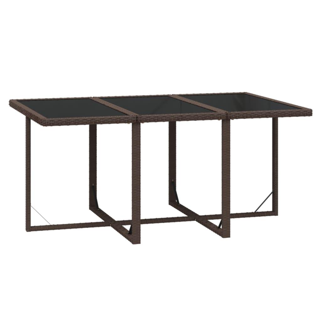 7 Piece Garden Dining Set with Cushions Poly Rattan Brown