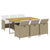 7 Piece Garden Dining Set with Cushions Poly Rattan Beige
