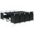 9 Piece Garden Dining Set with Cushions Poly Rattan Black