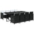 9 Piece Garden Dining Set with Cushions Poly Rattan Black