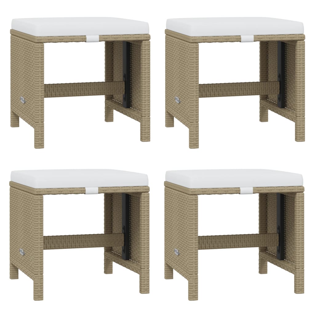 13 Piece Garden Dining Set with Cushions Poly Rattan Beige