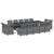 15 Piece Garden Dining Set with Cushions Poly Rattan Grey