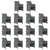 15 Piece Garden Dining Set with Cushions Poly Rattan Grey