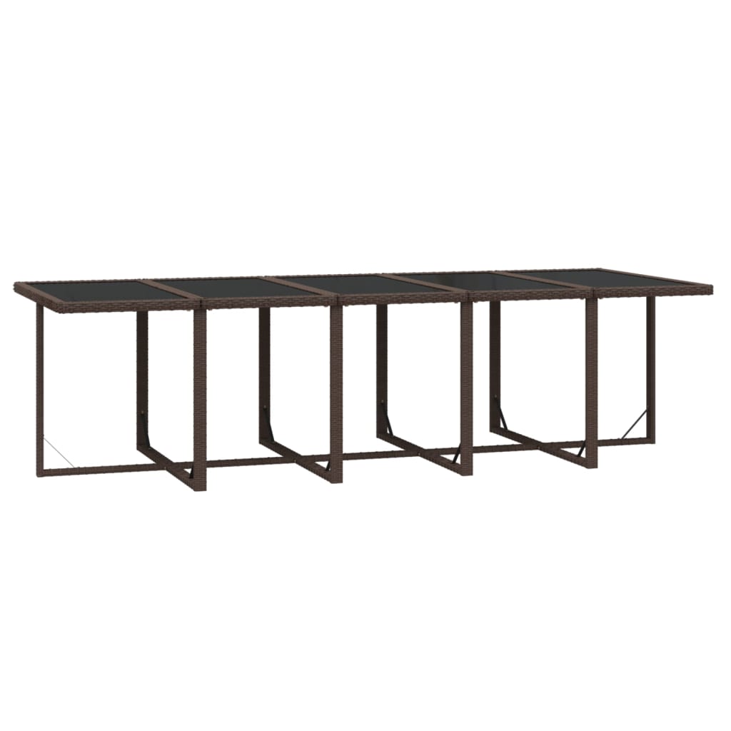 11 Piece Garden Dining Set with Cushions Poly Rattan Brown