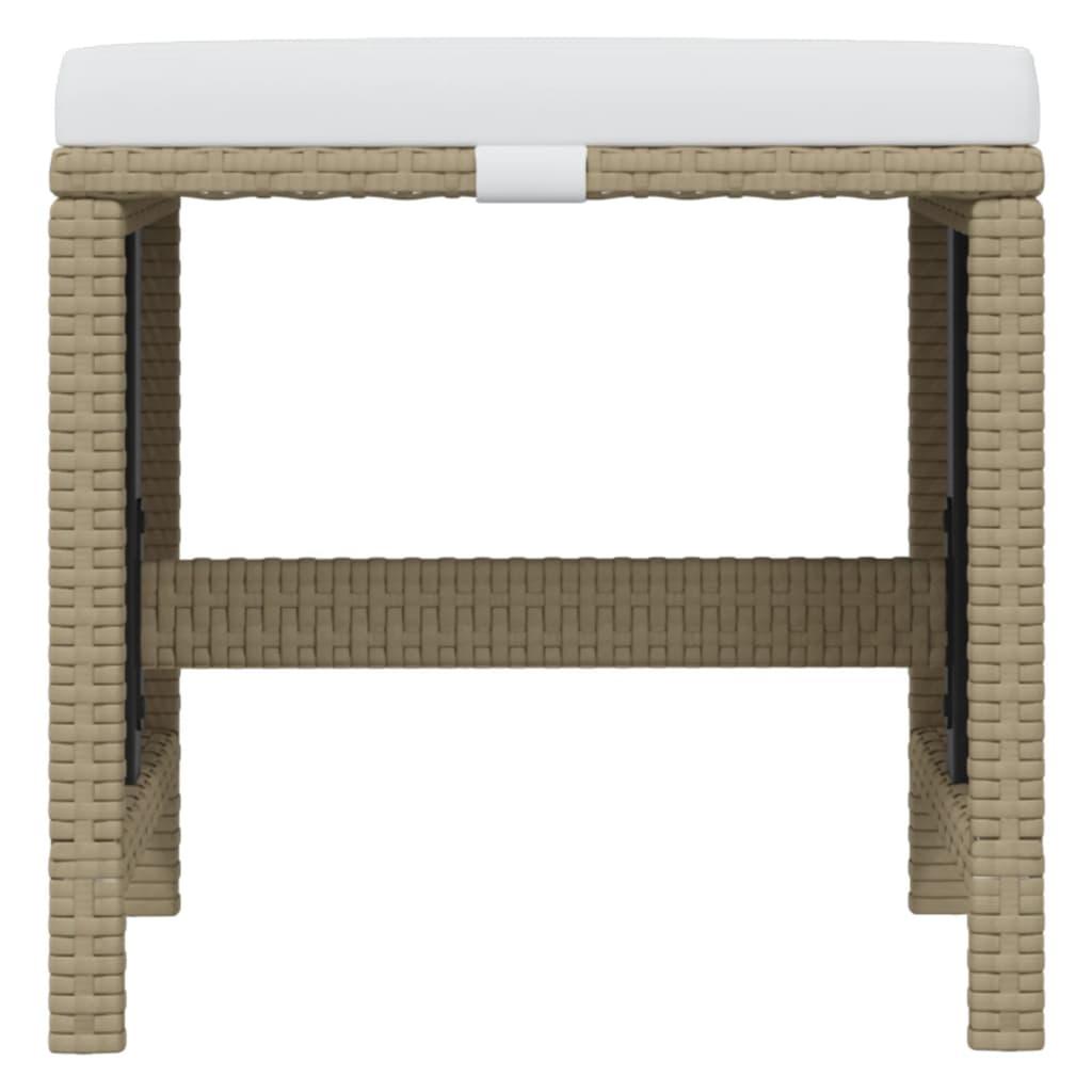 15 Piece Garden Dining Set with Cushions Poly Rattan Beige
