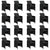 17 Piece Garden Dining Set with Cushions Poly Rattan Black