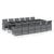 13 Piece Garden Dining Set with Cushions Poly Rattan Grey