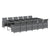 13 Piece Garden Dining Set with Cushions Poly Rattan Grey