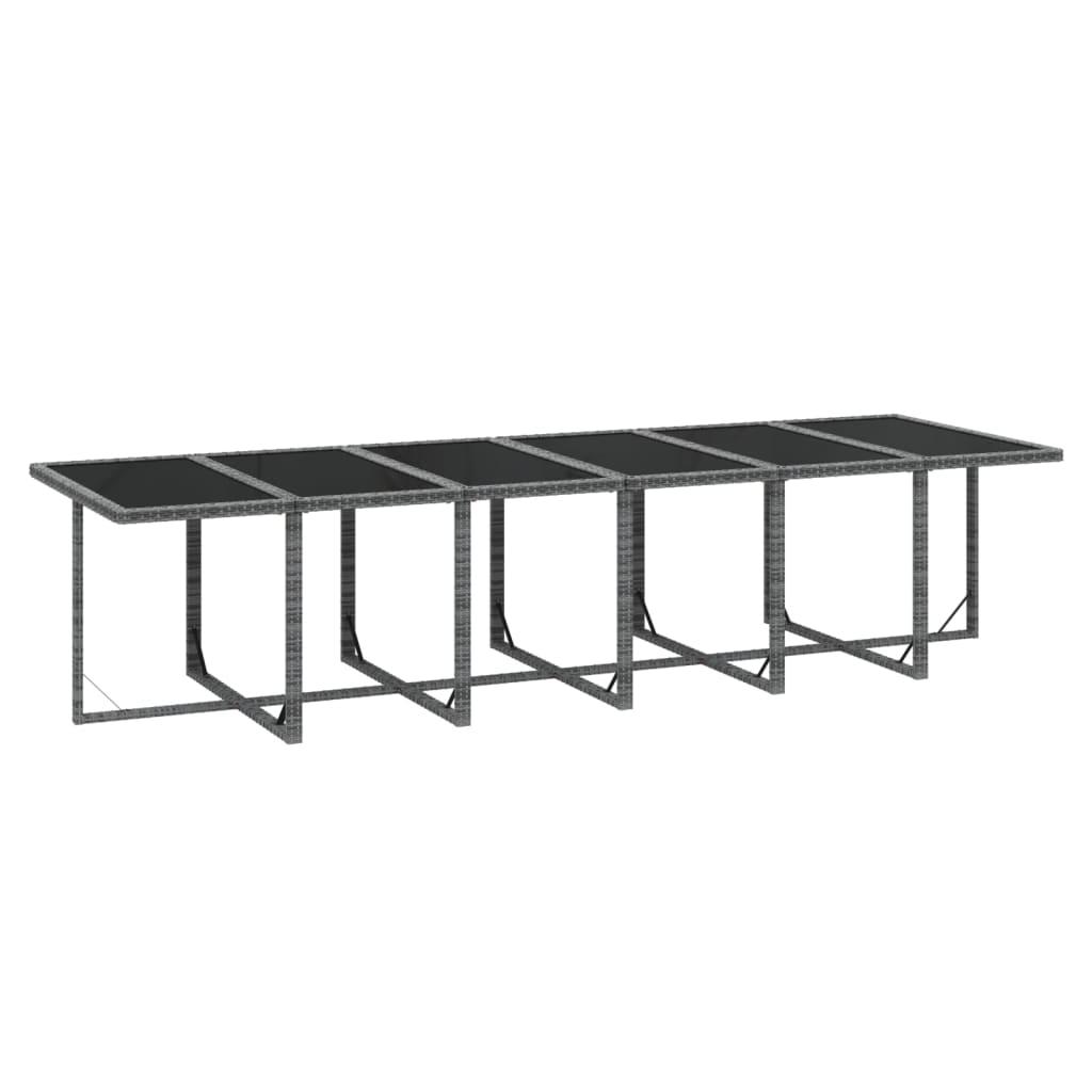 17 Piece Garden Dining Set with Cushions Poly Rattan Grey