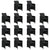 15 Piece Garden Dining Set with Cushions Poly Rattan Black