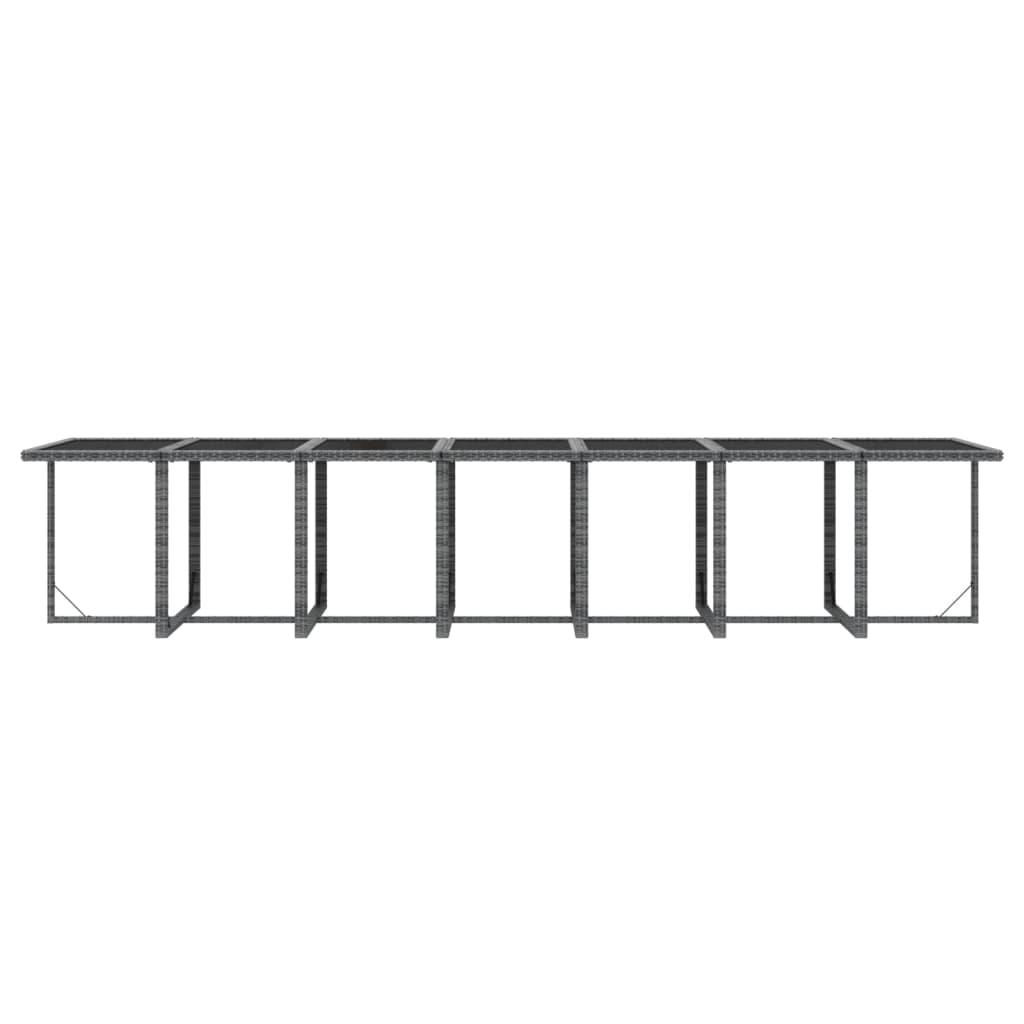 19 Piece Garden Dining Set with Cushions Poly Rattan Grey