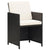 17 Piece Garden Dining Set with Cushions Black Poly Rattan