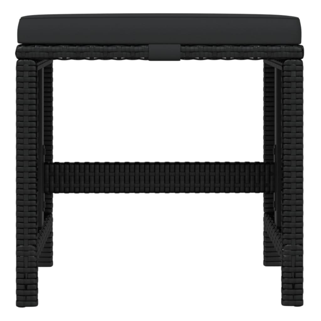 21 Piece Garden Dining Set with Cushions Black Poly Rattan