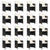 17 Piece Garden Dining Set with Cushions Black Poly Rattan