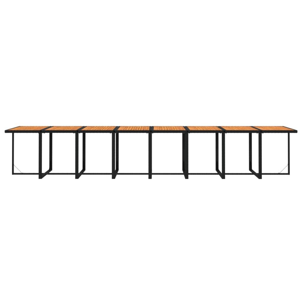 21 Piece Garden Dining Set with Cushions Black Poly Rattan