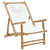 Deck Chair Bamboo and Canvas Cream White