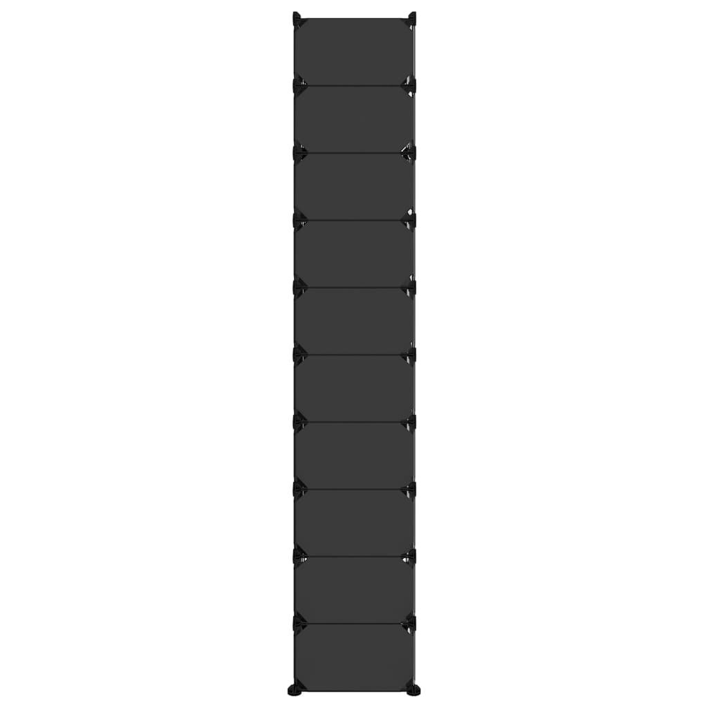 Shoe Rack Black 44x32x174 cm PP