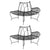 Half Round Tree Bench 2 pcs Ø159 cm Black Steel
