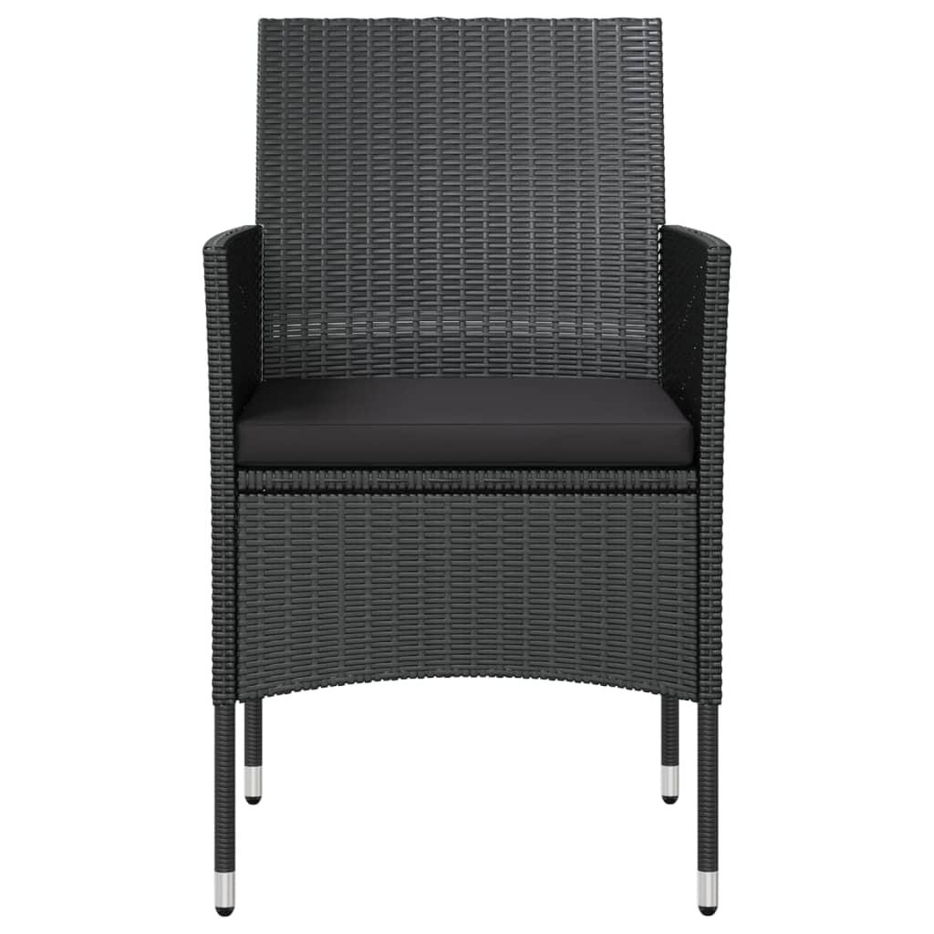 8 Piece Garden Lounge Set with Cushions Poly Rattan Black