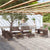 8 Piece Garden Lounge Set with Cushions Poly Rattan Brown
