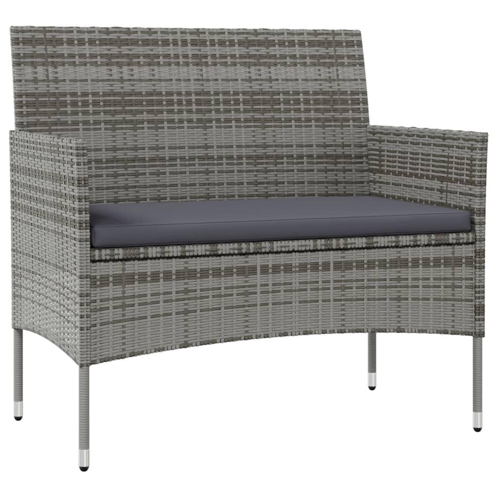 16 Piece Garden Lounge Set with Cushions Poly Rattan Grey
