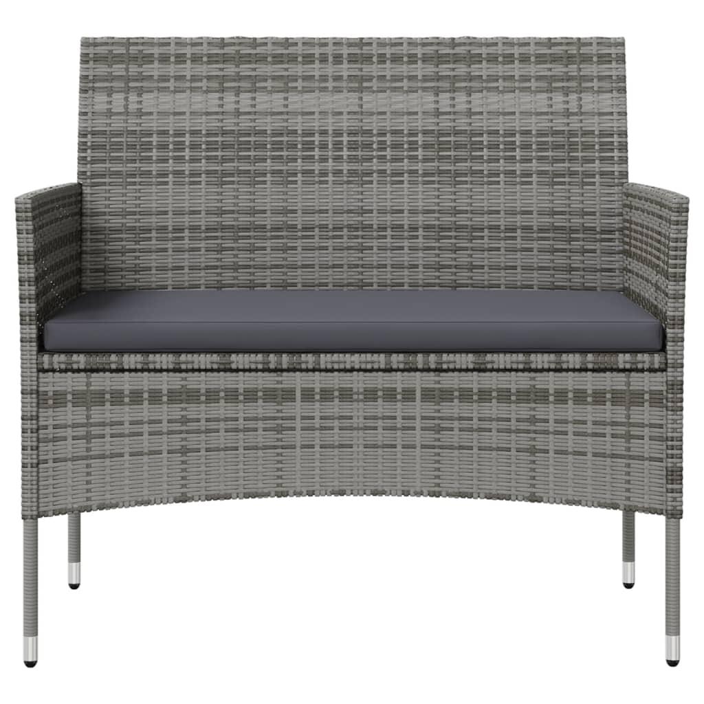 16 Piece Garden Lounge Set with Cushions Poly Rattan Grey