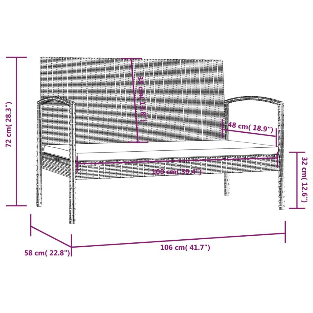 16 Piece Garden Lounge Set with Cushions Poly Rattan Black