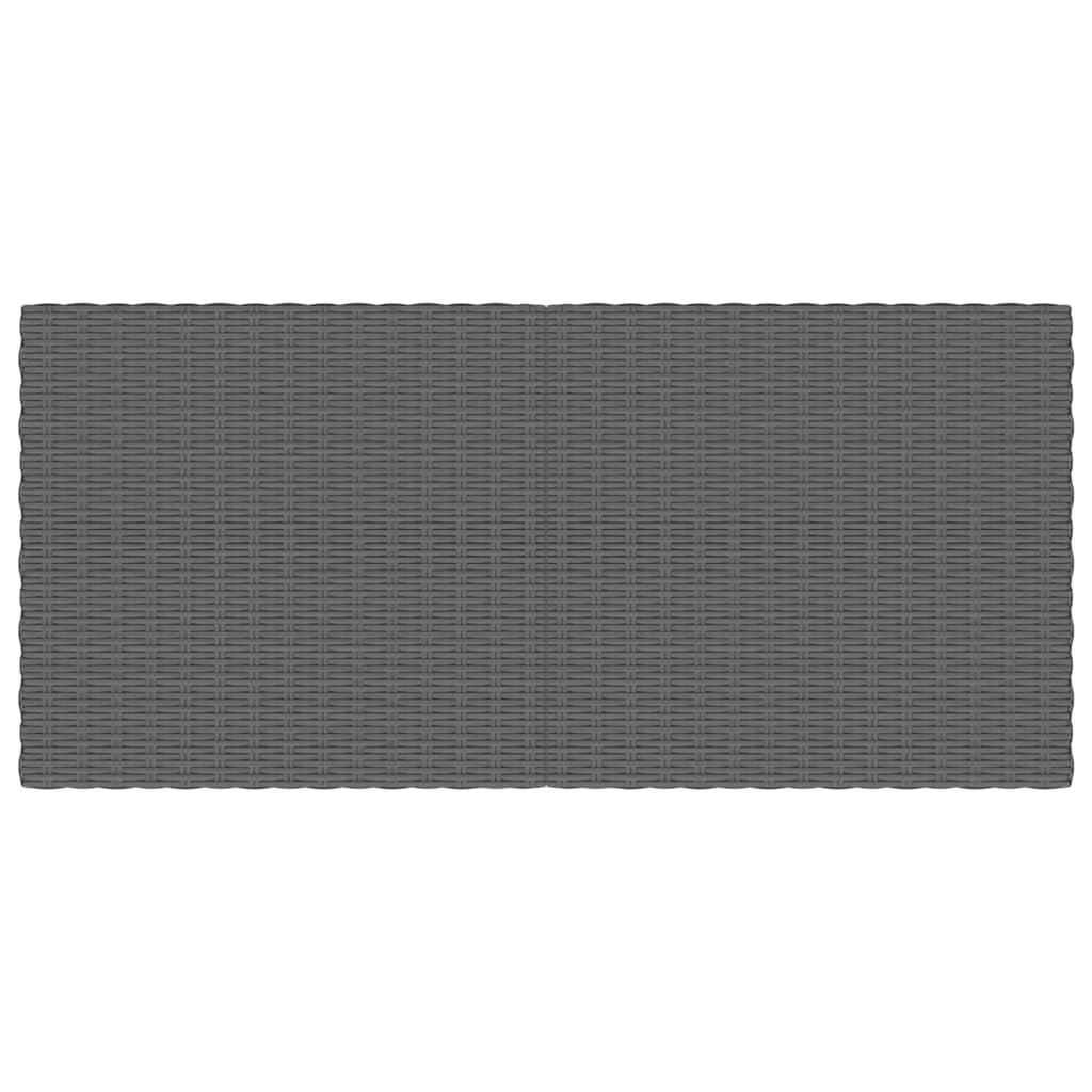 Garden Coffee Table Dark Grey Half Round Poly Rattan