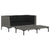 3 Piece Garden Lounge Set Dark Grey Half Round Poly Rattan