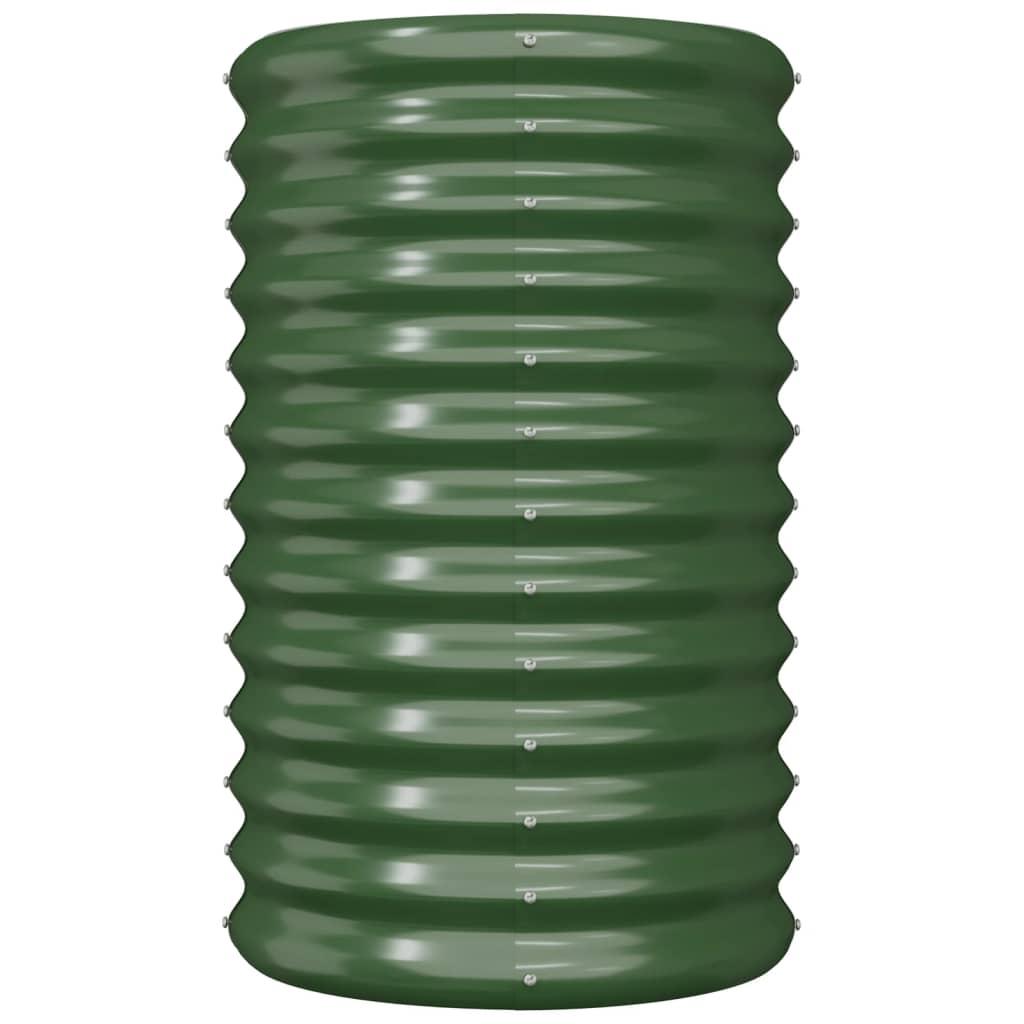Garden Planter Galvanised Steel 40x40x68 cm Green