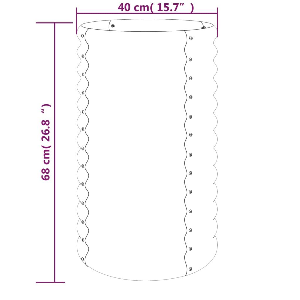 Garden Planter Galvanised Steel 40x40x68 cm Green