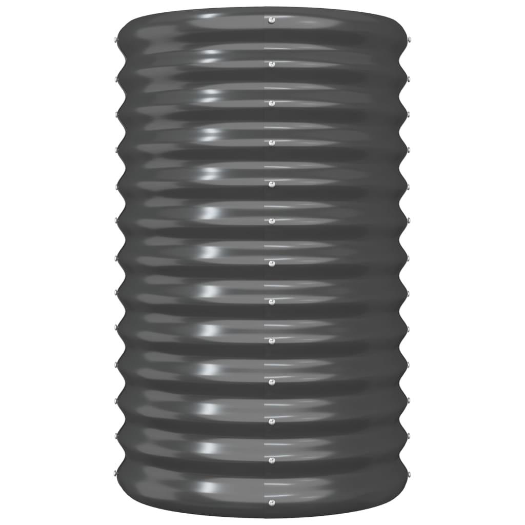 Garden Planter Galvanised Steel 40x40x68 cm Anthracite