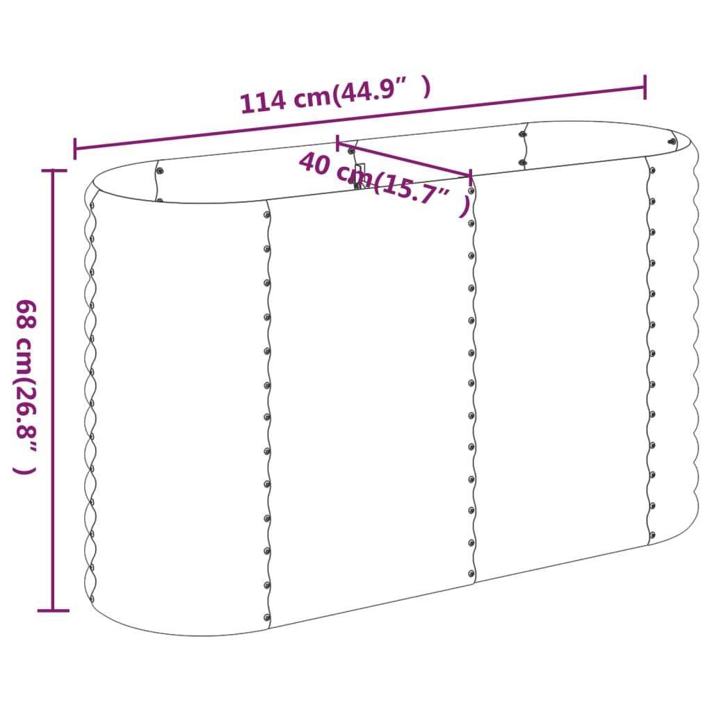 Garden Raised Bed Galvanised Steel 114x40x68 cm Grey