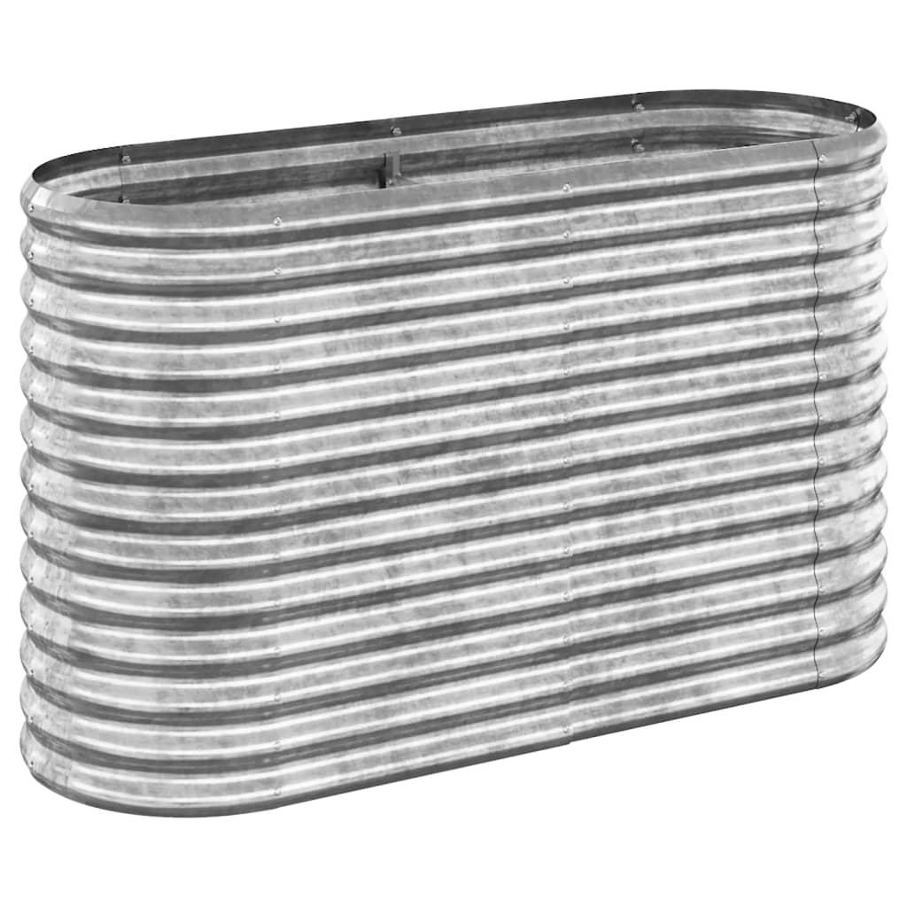 Garden Raised Bed Powder-Coated Steel 114x40x68 cm Silver
